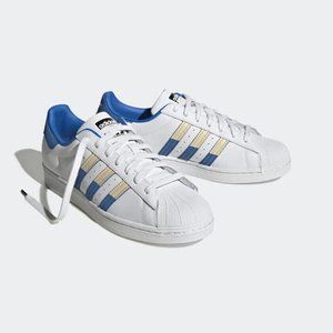 Adidas Originals Men's White Blue Sand Superstar Fashion Sneakers HQ2167